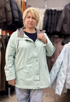 Куртка-тренч жіноча plus size з водовідштовхувальної тканини 1187 Каліфорнійська Фісташка