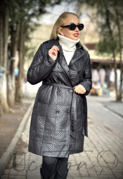 Жіноче демісезонне кежуальне пальто тренч чорне Power Dressing 2315