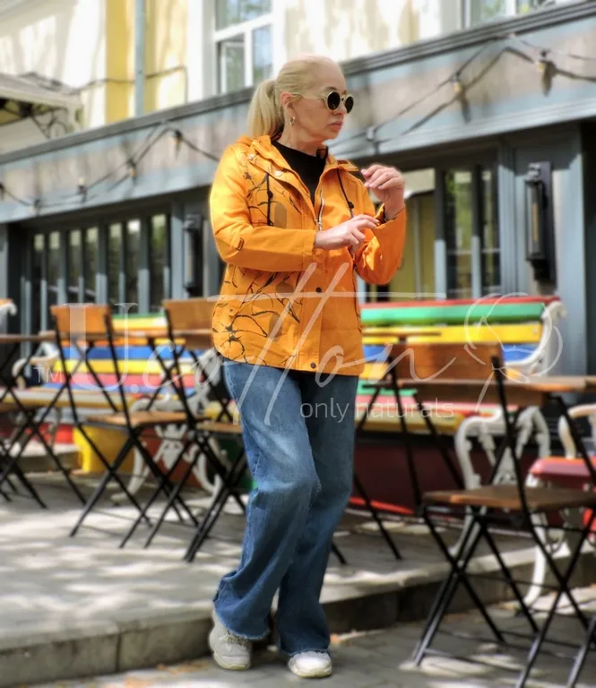 Натуральна коттонова вітровка із щільної бавовни Orange Summer 794 